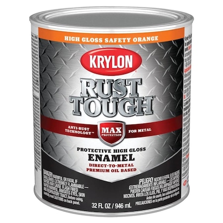 Krylon Rust Tough  Gloss Anti-Rust Safety Color Rust Control Enamel, Safety Orange, 1 Qt. K09767008